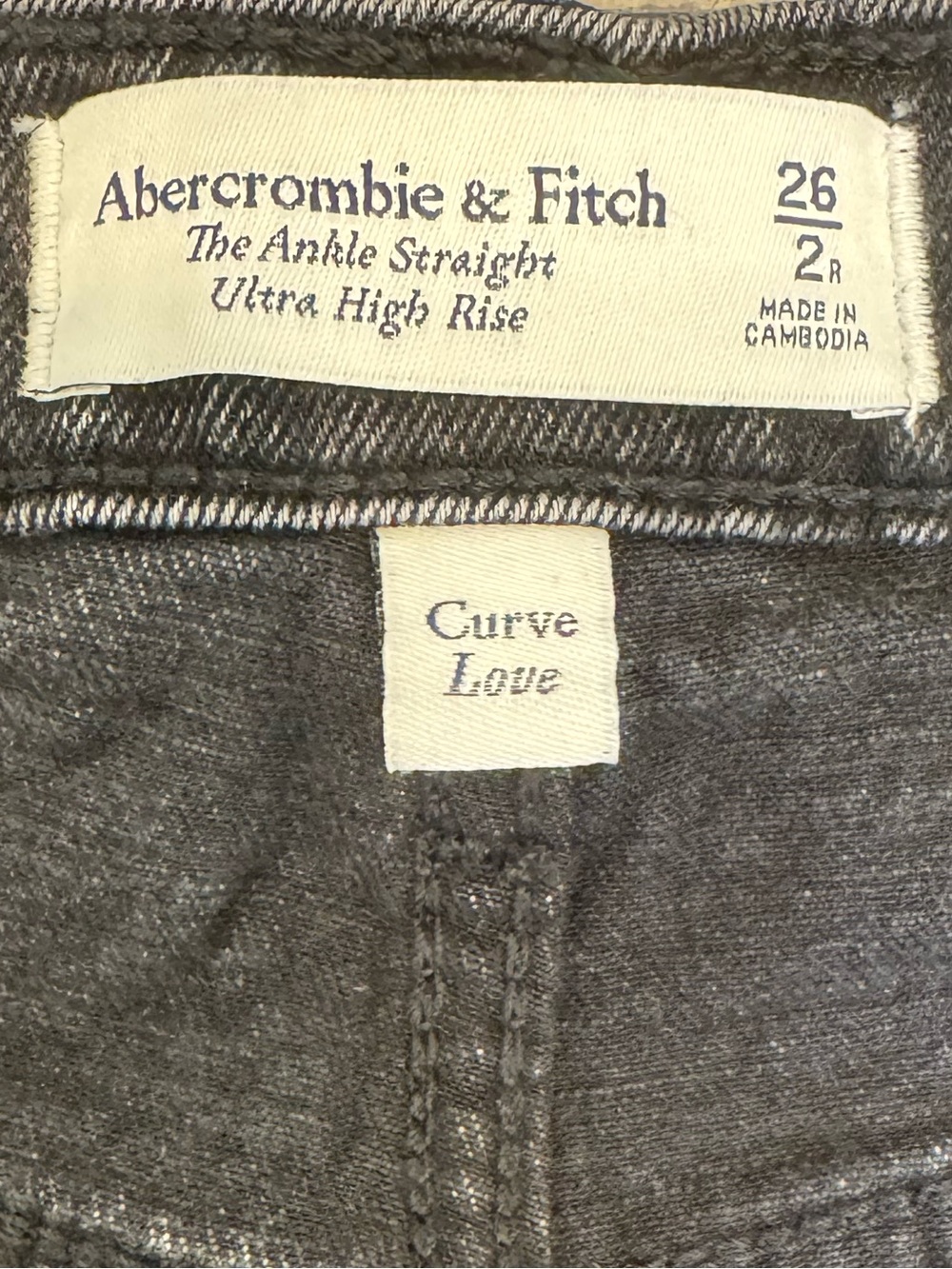 Abercrombie & Fitch Women's Gray Ultra High Rise Ankle Straight Jeans